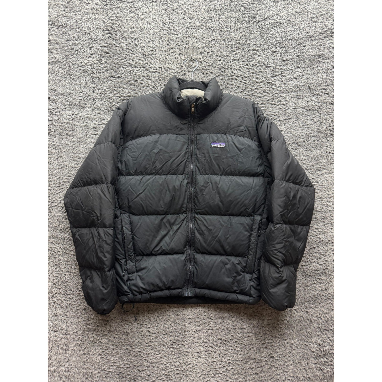 Patagonia Fitz Roy Full Zip Quilted Down Winter Puffer Jacket Black Mens Size S
